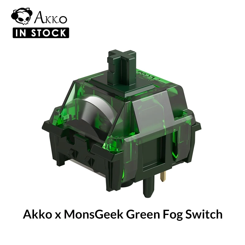 Akko x MonsGeek Green Nebelschalter, 5-polig, 60 gf, schwerer linearer Schalter, vorgeschmiert, kompatibel mit MX mechanischer Tastatur, LED-Diffusor Image