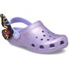 Clog CROCS "Classic IAM Butter Fly", Kinder, Gr. 24, mystic lila schmetterling, Croslite, animal-print, Glitzer, casual, Schuhe, Sandale, Hausschuh mit Glitzer