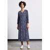 Midikleid STREET ONE, Damen, Gr. 40, EURO-Größen, blau (tiefblau), Stoff, 100% Viskose , gemustert, casual, normal wadenlang, Rundhals, 3/4-Ärmel Bündchen, Kleider, mit allover Grafikprint