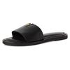 Pantolette MARCO TOZZI, Damen, Gr. 40, schwarz, Leder, unifarben, Basic, Schuhe, Flats, Sommerschuh mit edlem Schmuckelement