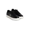 Plateausneaker CALVIN KLEIN JEANS "CLASSIC CUPSOLE MONO LTH WN", Damen, Gr. 42, schwarz-weiß (schwarz, weiß), Leder, unifarben mit Farbeinsatz, sportlich, Schuhe, Schnürschuh, Halbschuh, Freizeitschuh mit seitlichem Logo