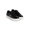 Plateausneaker CALVIN KLEIN JEANS "CLASSIC CUPSOLE MONO LTH WN", Damen, Gr. 39, schwarz-weiß (schwarz, weiß), Leder, unifarben mit Farbeinsatz, sportlich, Schuhe, Schnürschuh, Halbschuh, Freizeitschuh mit seitlichem Logo