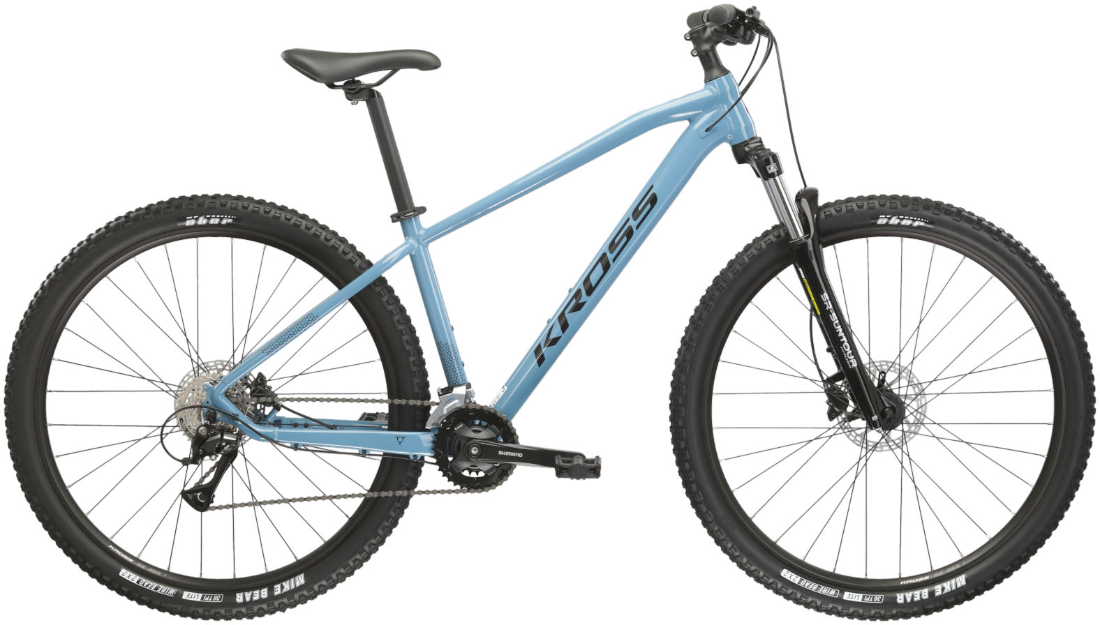 Mountainbike KROSS "KROSS MTB Hardtail Hexagon 4.0 29" blau" Gr. 43, blau (blau, schwarz), Fahrräder, 43cm, 29 Zoll (73,66cm) hinten: 29 Zoll (73,66cm) Image