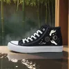 Damen-Sportschuhe für alle Jahreszeiten, Outdoor-Studenten, Fashionistas, Damen-Leinenschuhe, hohe runde Zehen, flache Schuhe, atmungsaktive vulkanisierte Schuhe, Digitaldruck-Damenschuhe
