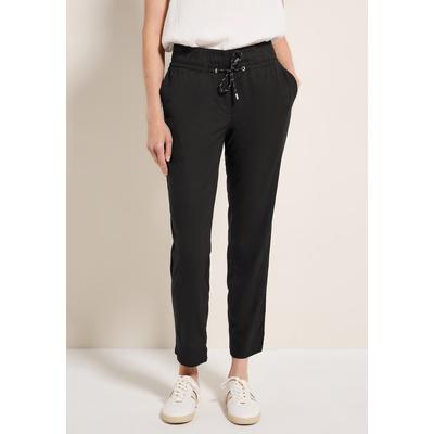 Jogger Pants CECIL, Damen, Gr. XXL, Länge 28, schwarz, Stoff, 100% Viskose , unifarben, casual, schmal normal, Hosen, im Feel Good Fit Image