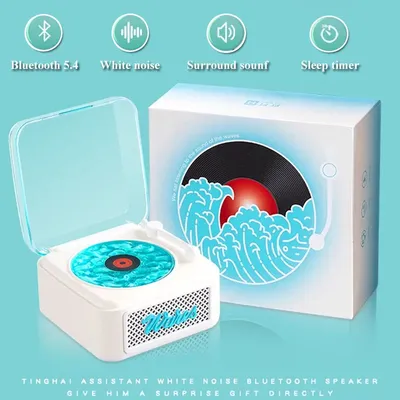 Tragbarer Schlafhilfe-Bluetooth-Lautsprecher, Vintage-Stil, weißes Rauschen, Surround-Sound, Image