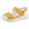 Plateausandale WALDLÄUFER "H-NELE", Damen, Gr. 5,5 (38,5), gelb (sonnengelb), Veloursleder, unifarben, modisch, Schuhe, Sommerschuh, Sandalette, Klettschuh in Komfortweite H (= sehr weit)