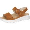 Plateausandale WALDLÄUFER "H-NELE", Damen, Gr. 4,5 (37,5), braun (cognac), Veloursleder, unifarben, modisch, Schuhe, Sommerschuh, Sandalette, Klettschuh in Komfortweite H (= sehr weit)