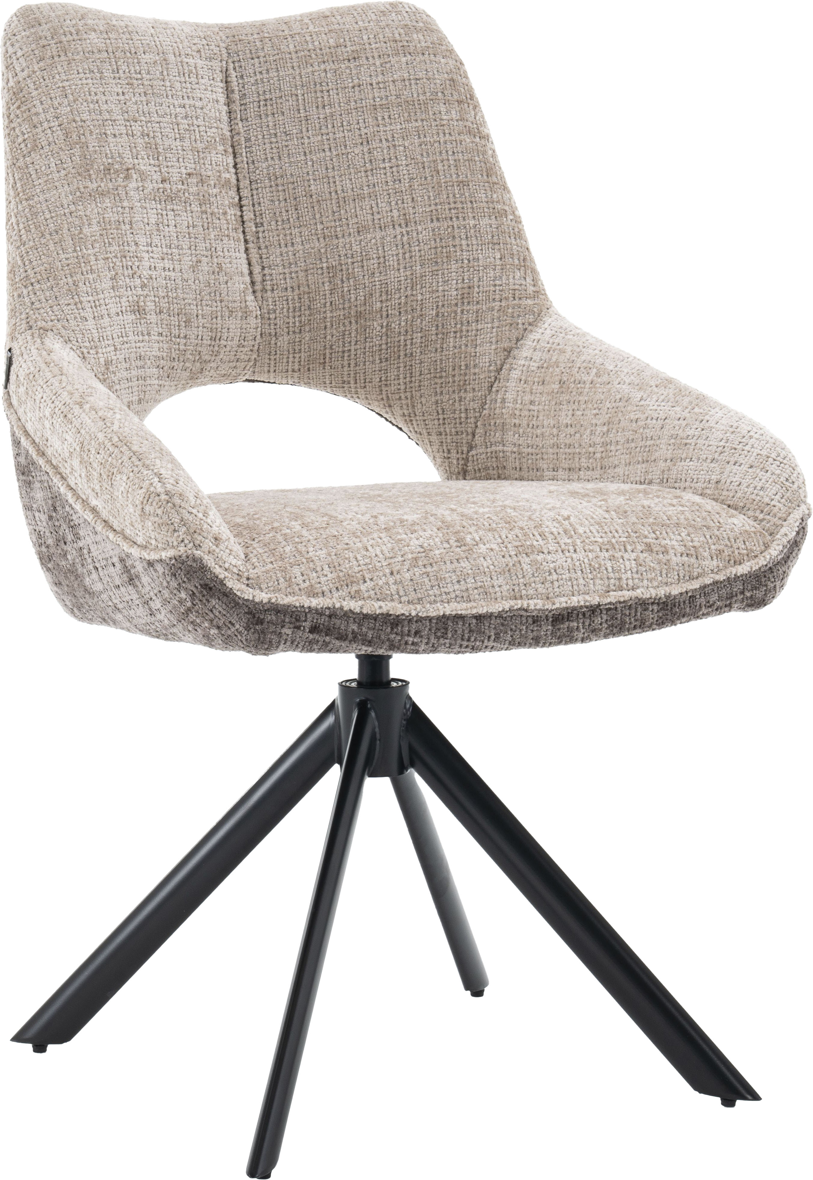 Drehstuhl HOME AFFAIRE "Canto", grau (taupe, schwarz), B:57cm T:50cm, Metall, Polyester, Stühle, Drehstuhl, tolle Optik