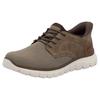 Slip-On Sneaker RIEKER "Ready2GO", Herren, Gr. 47, beige (beige, braun), Lederimitat, Textil, sportlich, Schuhe, Schlupfschuh, Halbschuh, Freizeitsneaker mit Gummizug