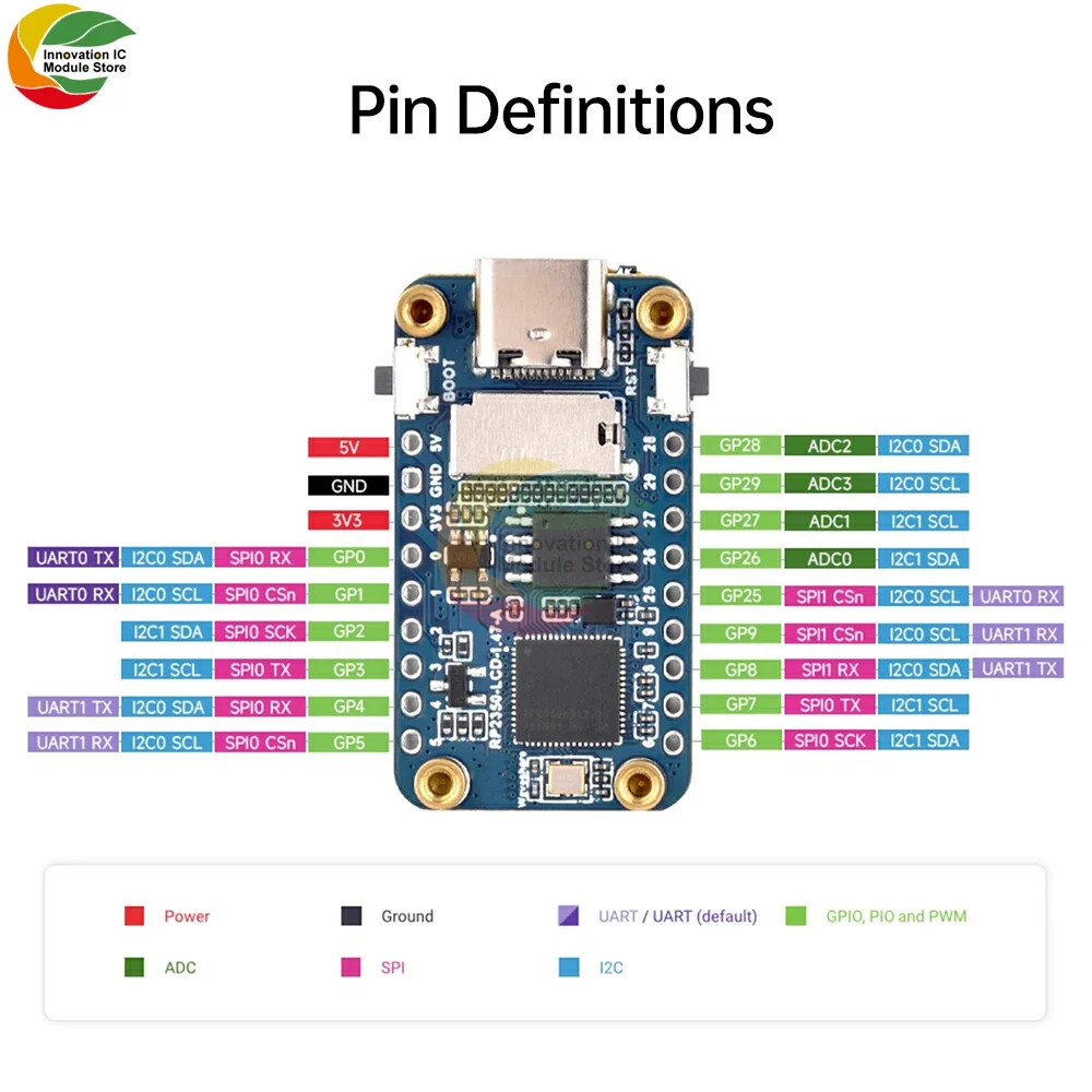 RP2350 1,47-Zoll-LCD-Display-Entwicklungsplatine 172 × 320 Auflösung Dual Core Dual Architecture 150 MHz Prozessor Image