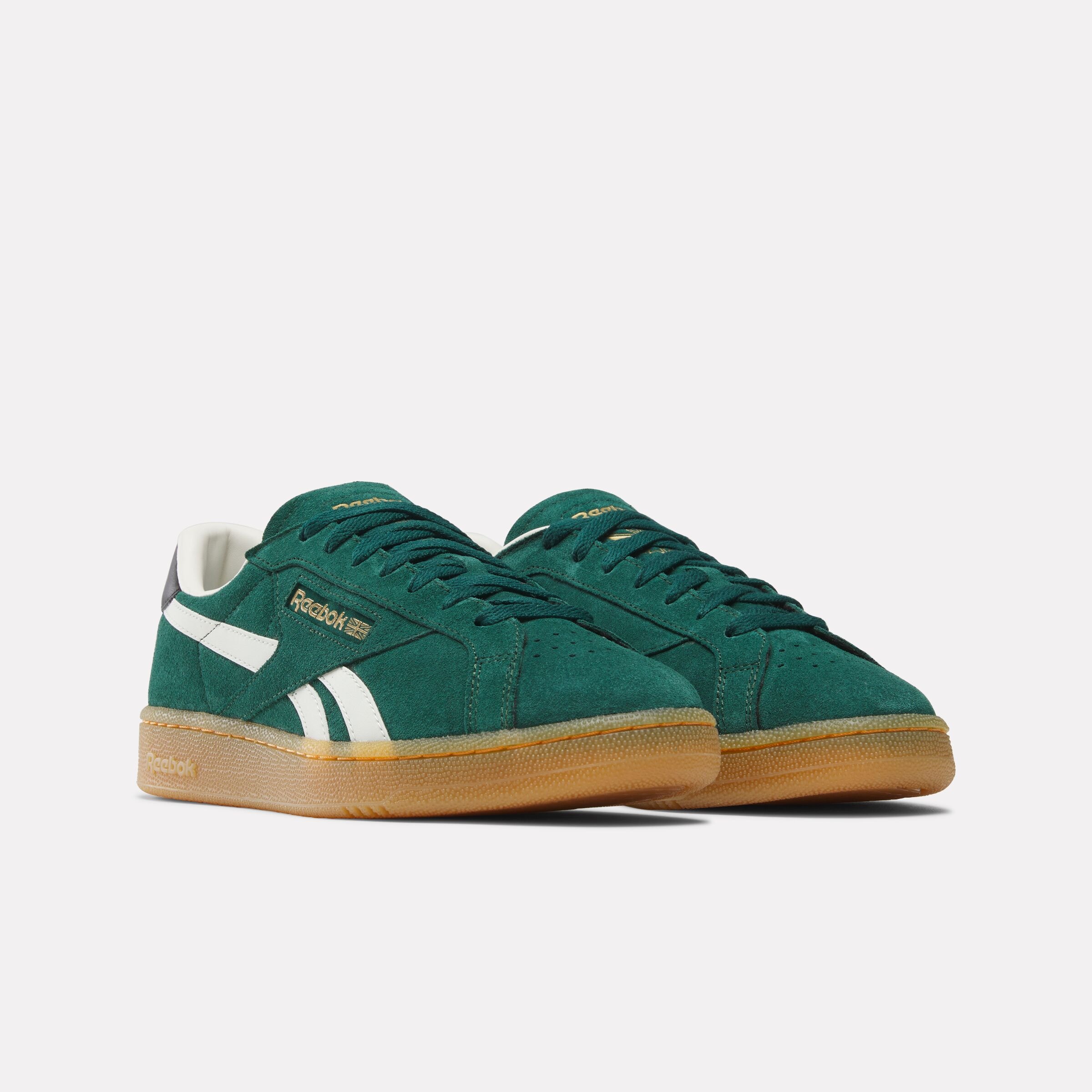Sneaker REEBOK CLASSIC "CLUB C GROUNDS UK", Herren, Gr. 47, grün (collegiategrün, schwarz, gum), Leder, Synthetik, Schuhe Sneaker