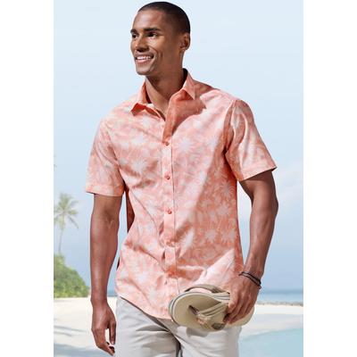 Hawaiihemd BEACHTIME "Regular fit", Herren, Gr. XXL (45/46), N-Gr, orange (koralle, bedruckt), Web, Obermaterial: 100% Baumwolle, gemustert, casual, regular fit, ohne Ausschnitt, Kurzarm abgesteppte Kante, Hemden, Kurzarm, Freizeithemd mit... Image