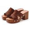 Pantolette FRENCH CONNECTION, Damen, Gr. 41, braun (leo), Obermaterial: 100% Rindsleder. Futter: 100% Rindsleder. Decksohle: 100% Synthetik. Laufsohle: 100% Synthetik, gemustert, animal-print, modisch, Schuhe, Mule, Sandale, offener Schuh aus Leder...