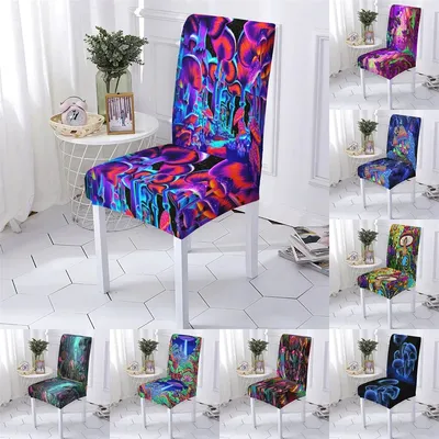 Psyche deli scher Stil Stuhl bezug elastische Stühle Bezüge Bar Stuhl bezug Pilz muster Anti-Dirty Image