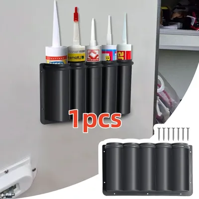 1PC 5 Tube Holder Silicone Sealant Mastic Caulk Adhesive Tubes RV Door Spray Can Storage Box Van Workshop Garage Car Accessories