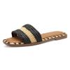Pantolette TAMARIS, Damen, Gr. 36, schwarz (schwarz, beige), Bast, modisch, Schuhe, Blockabsatz, Sommerschuh, Strandschuh, zweifarbige Bast-Umrandung