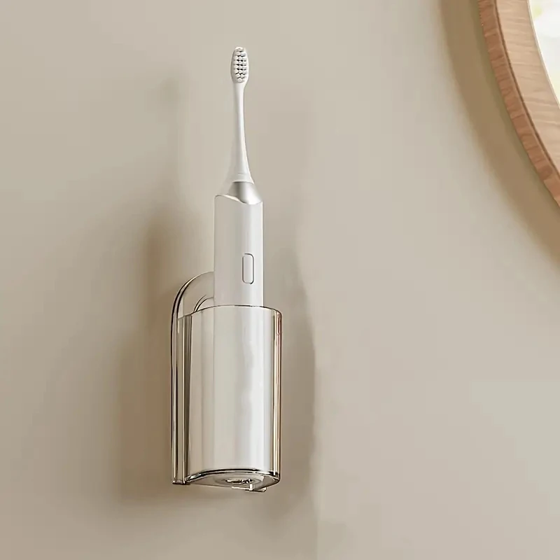 Electric Toothbrushs Holder Household Toothbrushs Hanging Rack Bathroom No Hole Wall Mounted Toothbrushs Storage Base Image