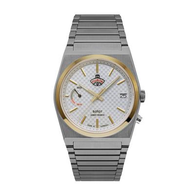 Solaruhr RUHLA "Space Control Solar Power Reserve", silber (silberfarben), Armbanduhren, Herren, Armbanduhr, Herrenuhr, Datum, Saphirglas, Made in Germany Image
