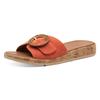 Pantolette TAMARIS, Damen, Gr. 42, orange, Ziegenveloursleder, modisch, Schuhe, Keilabsatz, Sommerschuh, Schlupfschuh mit hübscher Zierschnalle