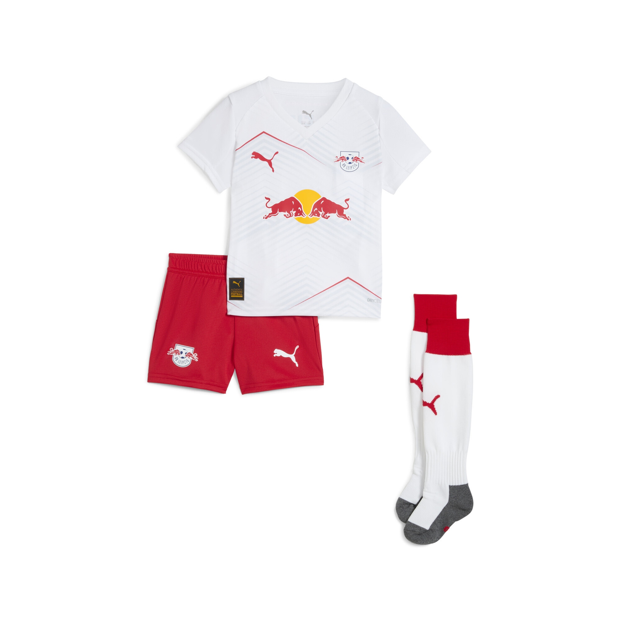 Trainingsanzug PUMA "RB Leipzig 25/26 Heimtrikot-Minikit Kinder", Herren, Gr. 110, rot (weiß for all time rot), Obermaterial: 100% Polyester; Rippe: 100% Polyester, Sportanzüge Image