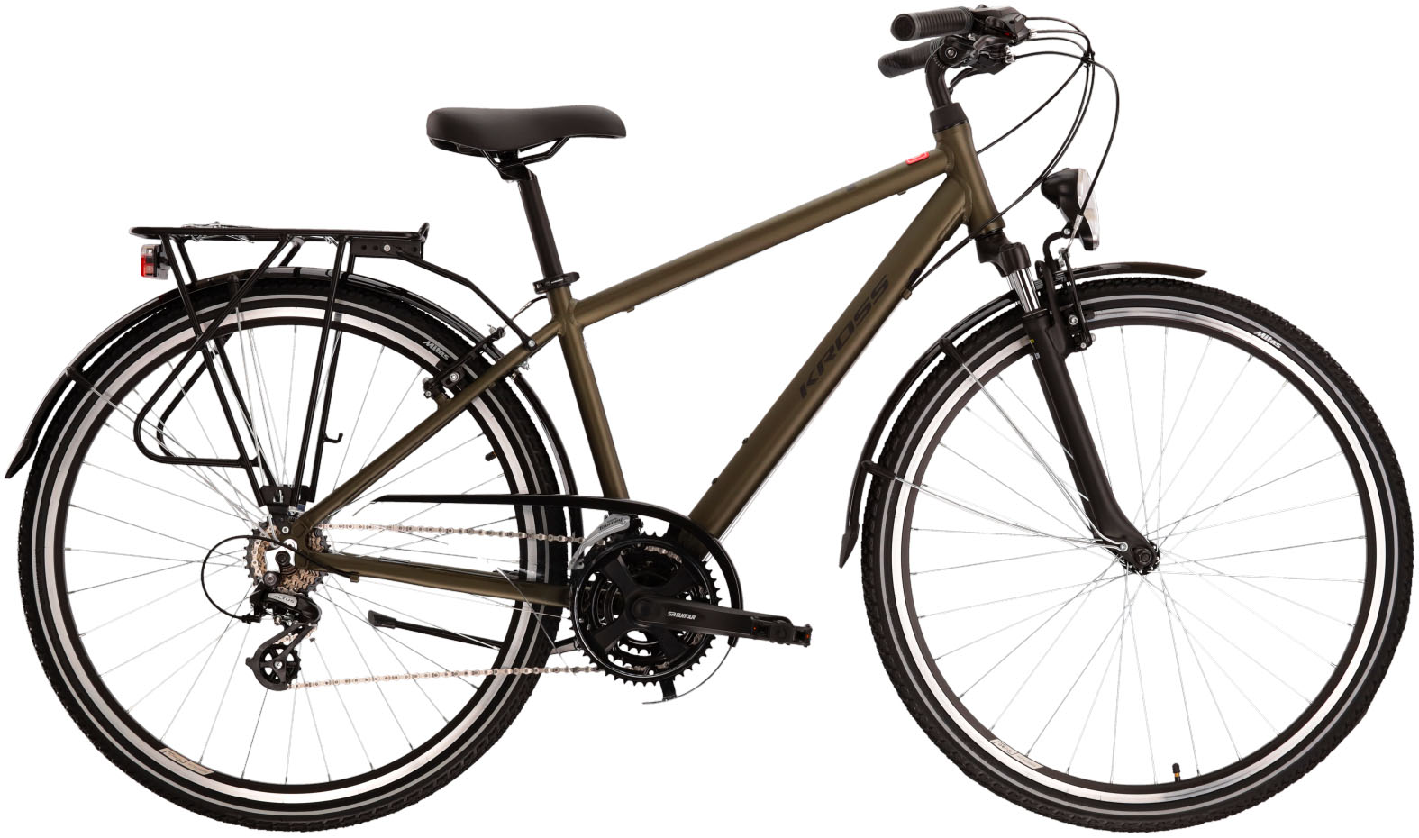 Trekkingrad KROSS "KROSS Trekkingrad Trans 1.0 28" khaki" Gr. 48, braun (braun, schwarz), Fahrräder, 48cm, 28 Zoll (71,12cm) hinten: 28 Zoll (71,12cm) Image