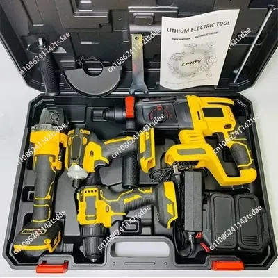 Power tool set four-piece high-power lithium battery tool set 4-in-1 brushless lithium battery four-piece set