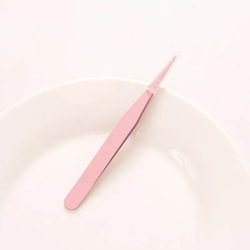 StudentDIYColor Spitz Ellenbogen Clip Macaron Rosa Wimpern Handgemachte Hand Konto Pinzette Edelstahl Pinzette Image