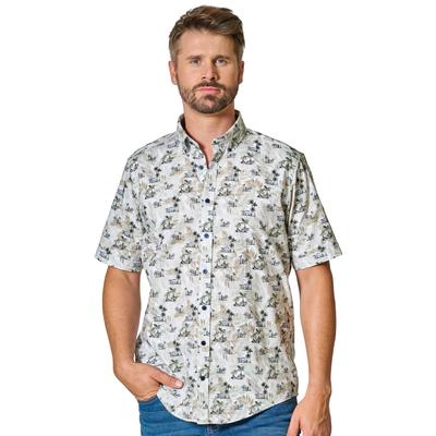 Kurzarmhemd CASAMODA "CASAMODA Freizeithemd Kurzarm Print", Herren, Gr. 4XL, Normalgrößen, beige, 100% Baumwolle, bedruckt, lässig geschnitten, Hemden Image