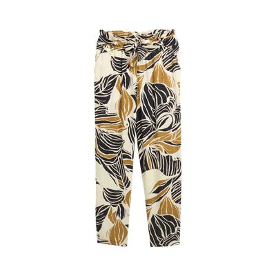 TOM TAILOR Damen Loose Slim Paperbag Hose, beige, Gemustert, Gr. 42/28 Image