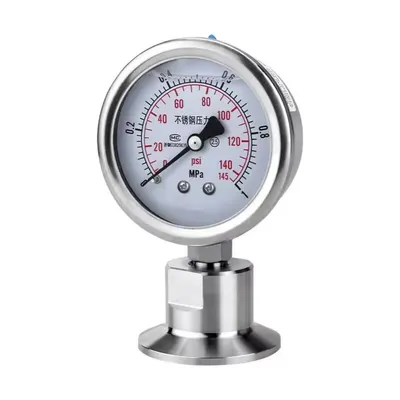 1.5in. (50.5mm)Tri Clamp Membrane Pressure Gauge-SS304 Stainless Steel Diaphragm Gauge