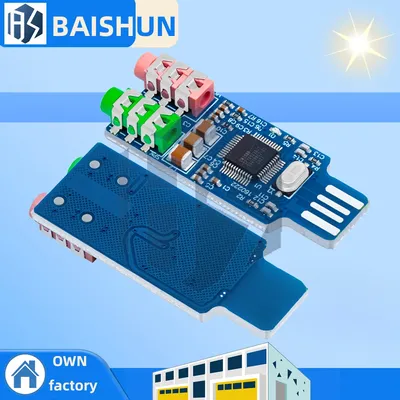 ‌CM108 USB Audio Interface Module – Driverless Plug-and-Play External Sound Card with 24-bit