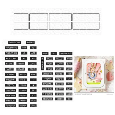 Valentine's Day Label Maker Love Sentiments Clear Stamps and Cutting Dies Scrapbooking for New Paper