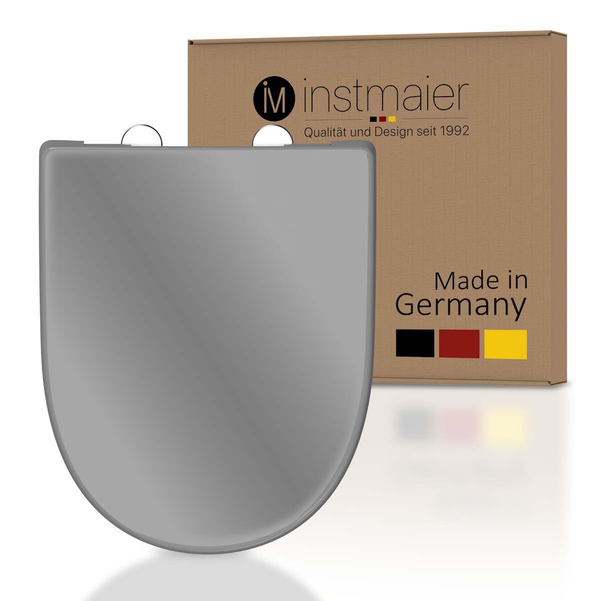 Duroplast D-Form WC Sitz Made in Germany GREY mit Absenkautomatik und Schnellverschluss, Toilettendeckel, Klodeckel