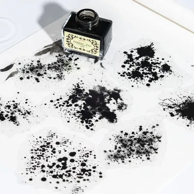 JIANQI 20pcs Black White Style Sticker PET Materials Collage Junk Journal DIY Scrapbooking Supplies Aesthetics Decor Sticker