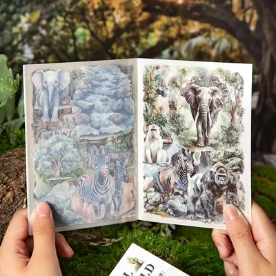 20sheets Cute Stationery Sticker Forest Animal Landscape PET Die Cutting Sticker Book Scrapbook DIY Decorative Material Sticker