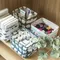 Household desktop storage box, cotton and linen miscellaneous storage basket, white checkered fabric