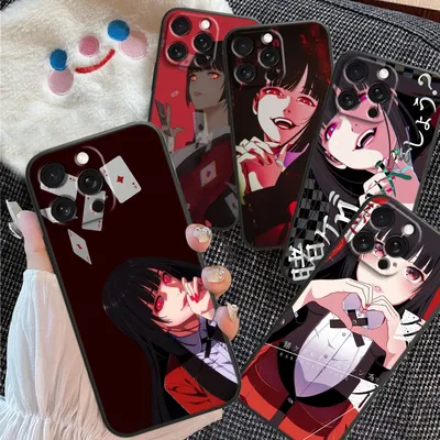 J-Jabami Y-Yumeko Kakeguruis For iPhone 15 14 13 12 11 XS XR X 8 7 SE Pro Max Plus Mini Black Funda