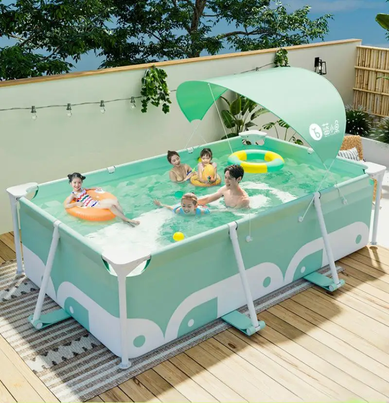 Piscine rectangulaire hors sol 280x180x75xm cadre extérieur piscine hors sol piscine pour enfants piscine d'eau d'été pour enfants