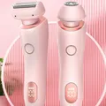 Tondeuse bikini et corps 2 en 1 – Rasoir électrique étanche IPX7 pour femme pour le visage, les aisselles et les jambes, kit d'épilation indolore