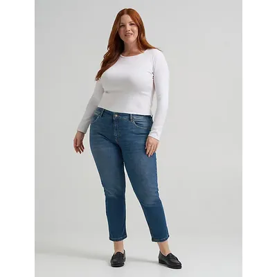 Women’s Lee Legendary Straight Crop Indigo Quilt (Size 16W x 26 Inches (M))