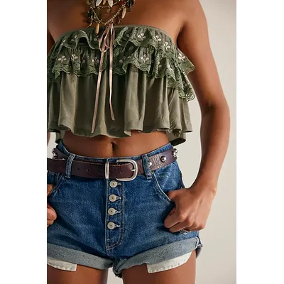 We The Free Angelika Denim Mid-Thigh Shorts at Free People in Second Chance, Size: 33