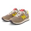 Sneaker NEW BALANCE "574", Gr. 44,5, mushroom, ginger lemon, Leder, Textil, mehrfarbig, sportlich, Schuhe