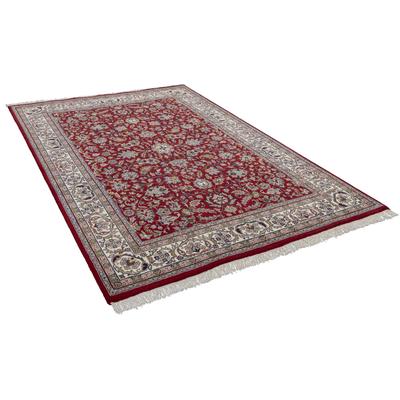 Orientteppich THEKO "Benares Isfahan", rot, B:60cm H:12mm L:90cm, Schurwolle, Teppiche, Fransenteppich, reine Wolle, handgeknüpft, mit Fransen Image
