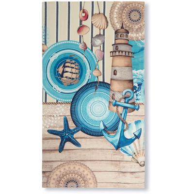 Strandtuch HIP "Aldiana", blau, B:100cm L:180cm, Frotteevelours, Frotteevelours, Handtücher (Packung), Hip Strandtuch, Baumwolle, Frotteevelours, 100x180, Weich, Mandala Image