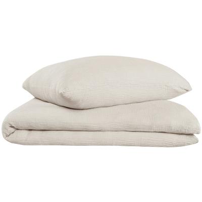 Bettwäsche OH COSY "Sally aus superweichem Musselin, 135x200cm + 80x80cm", beige (creme), B/L: 135cm x 200cm, , Musselin, B/L: 80cm x 80cm, Musselin, Obermaterial: 100% Baumwolle, Bettwäsche, Made in Green Image