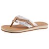 Zehentrenner TAMARIS "AVRIL", Damen, Gr. 39 (5,5/6), beige, Textil, Lederimitat, sportlich, Schuhe, Sommerschuh, Flats, Schlappen mit T-Logoanhänger