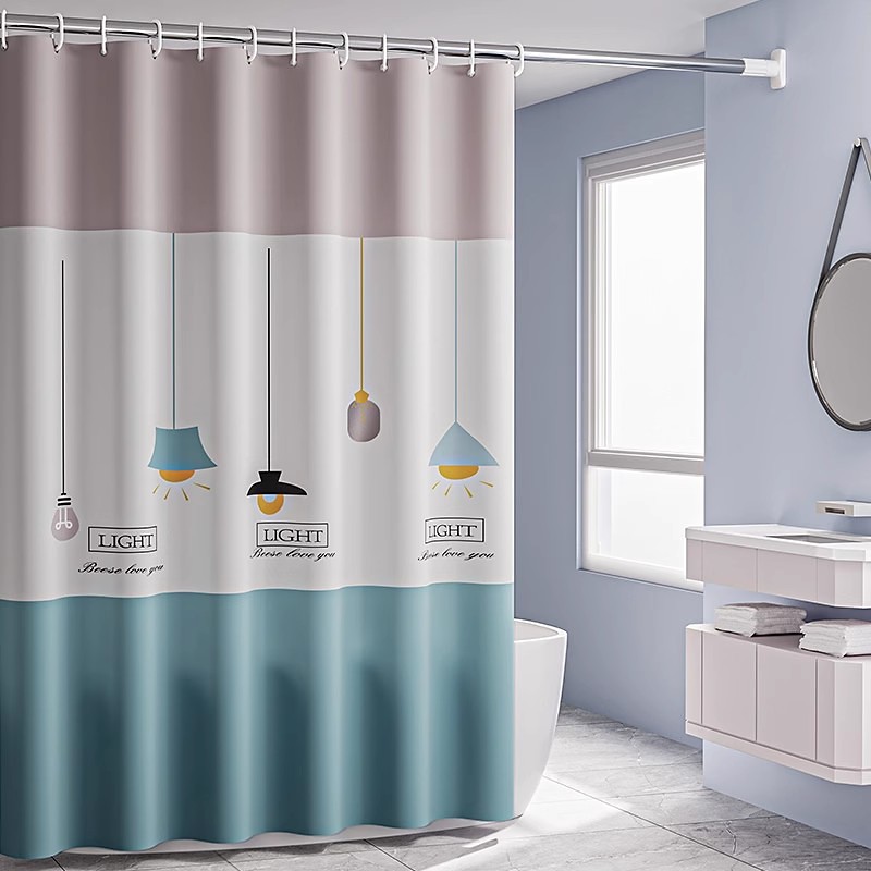 PEVA Shower Curtains, Water Resistant Bath Curtain for Bathroom Shower and Tub with Hooks Extra Long 240cm