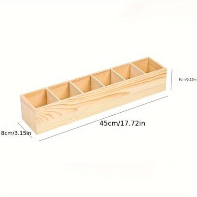 TEMU Organic Wooden Art Supplies Box: 6 Compartments For , Pencils, And Markers - Suitable 14 And Up Image