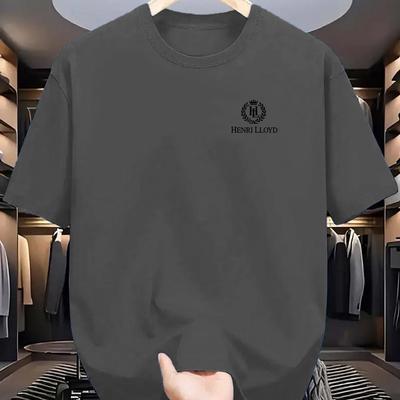 TEMU Men's Graphic Tee - Casual, Comfortable & Stretchy, Summer T-shirt, Street Neck, Ideal Gift For Adults, Casual Wear | Logo | Image